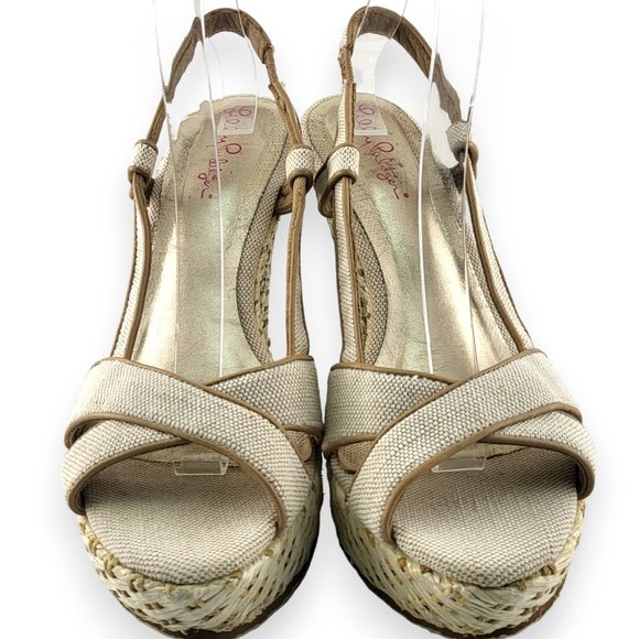 Lilly Pulitzer Ashley Canvas Wedge Sandal - US 7.5 - Picture 2 of 12